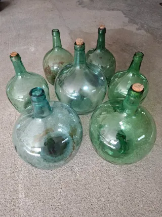 Damajuanas de cristal antiguas