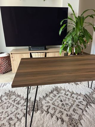 Mesa de centro madera y metal estilo industrial