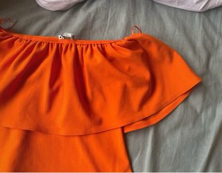 Top Zara Naranja Hombros Descubiertos
