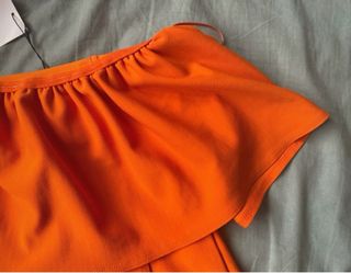 Top Zara Naranja Hombros Descubiertos