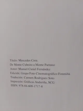 Libro Mercedes Cora - Foto Cinematográfico Lugo