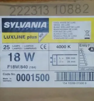Lote 8 Tubos Fluorescentes Sylvania 18W/840