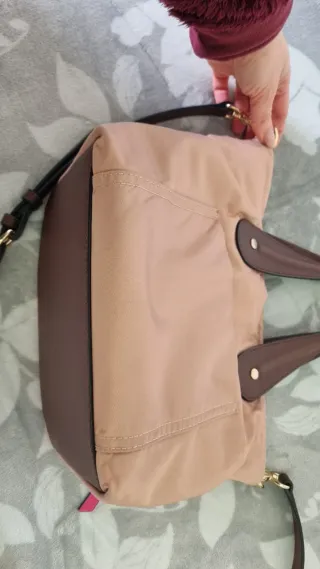 Bolso Tous Piel y Nylon Marrón y Rosa