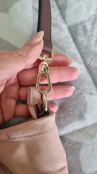 Bolso Tous Piel y Nylon Marrón y Rosa