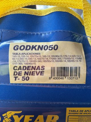 Cadenas de Nieve Goodyear GODKN050 - SIN USAR