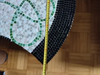 Mesa centro mosaico piedra y madera