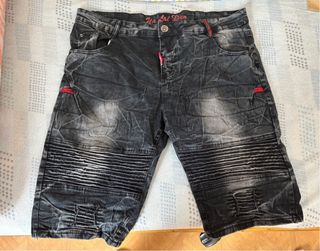 Pantalón corto vaquero Ya Lai Dun negro/gris