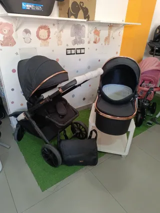 Cochecito KikkaBoo Tiffany Dúo Negro