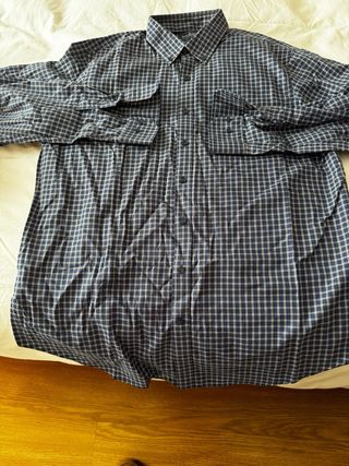 Camisa cuadros azul y blanco algodón talla XL