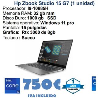 HP Zbook Studio 15 G7 i9 32GB RAM 1TB SSD RTX 3000