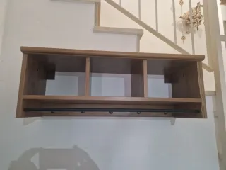 Porta abiti in legno e metallo