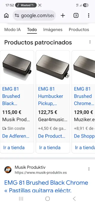 Juego EMG 81 Brushed Black Chrome.