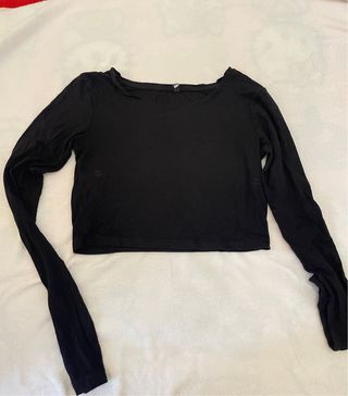 Top manga larga negro talla S/M