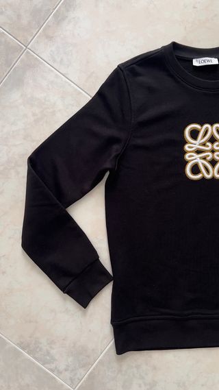 Sudadera Loewe Negra Talla S Logo Bordado