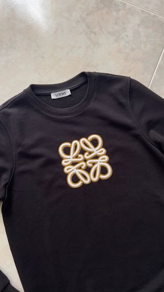 Sudadera Loewe Negra Talla S Logo Bordado