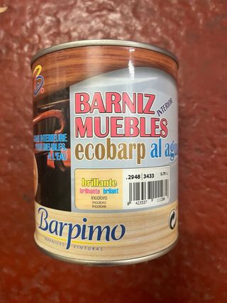 Barniz muebles al agua brillo 750 ml Barpimo