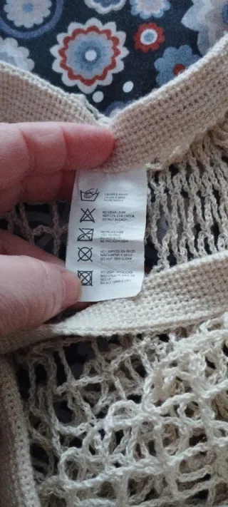 Bolsa de malla beige