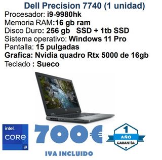 Dell Precision 7740 i9 16GB RAM 1TB SSD