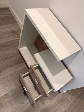 Conjunto recibidor madera y espejo