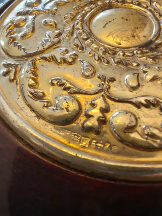 Caja joyero vintage madera y metal