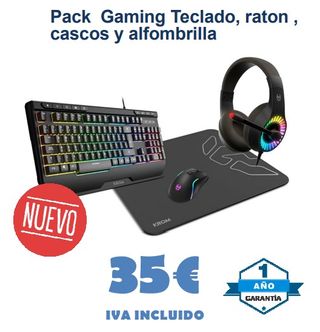 Pacchetto Gaming Krom: Tastiera, Mouse, Cuffie e Tappetino