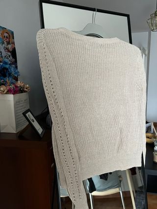 Jersey punto Mango beige talla S