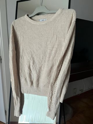 Jersey punto Mango beige talla S