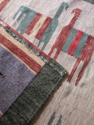 Tappeto Kilim Etnico Boho Beige Multicolor