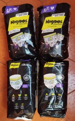 4 Paquetes Pañales Ninjamas Talla 8-12 Años