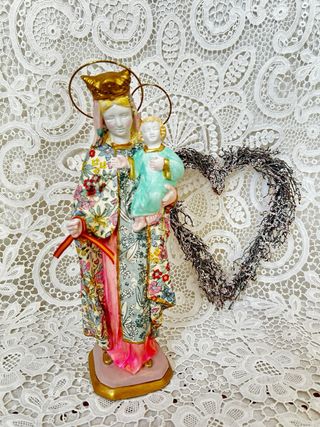 Virgen del Carmen Escayola Decoupage