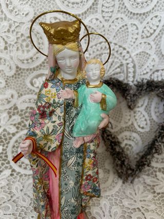 Virgen del Carmen Escayola Decoupage