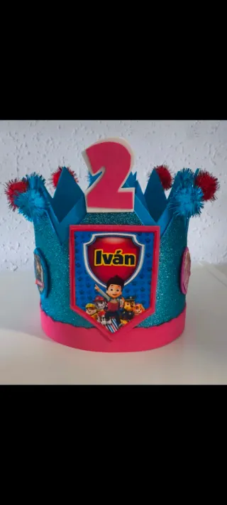 Corona cumpleaños Paw Patrol Iván 2 años