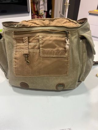 Mochila estilo militar verde/marrón