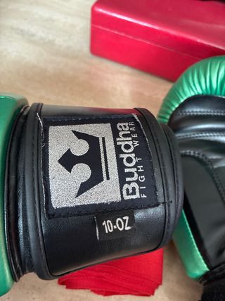 Guantes Boxeo Buddha Metálicos Verdes 10oz