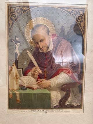 Lámina antigua arte sacro San Alfonso