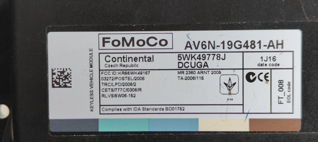 MODULO ELETTRONICO FORD GRAND C-MAX Trend AV6N19G