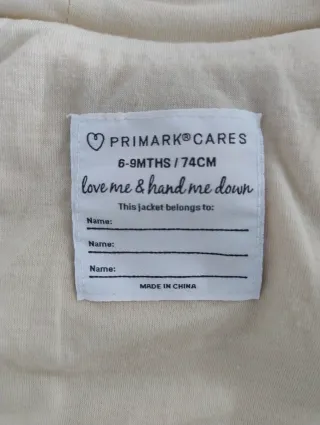 Pijama oso bebé Primark 74 cm