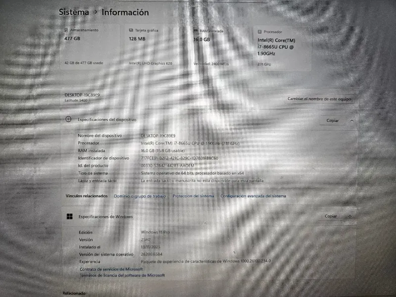 Portátil Dell Latitude 5400 Negro afbeelding 2