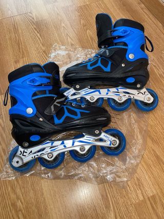 Patines Ajustables Azul/Negro Talla L (39-42)