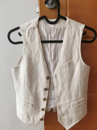 Traje de lino beige Tizzas 11-12 años