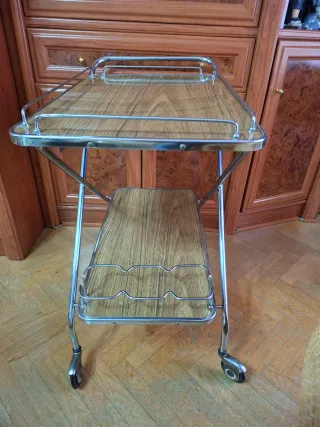 Carro de camarero madera y metal