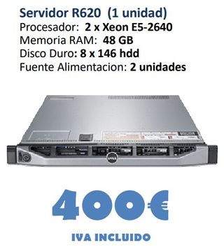 Servidor Dell R620 48GB RAM 8x146GB HDD