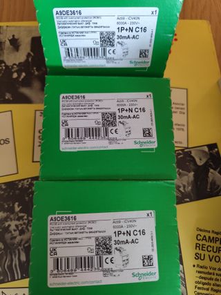 3x Dpn vigi 16A Automático Diferencial A9DE3616