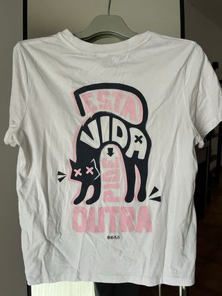 Camiseta divertida gato manga corta