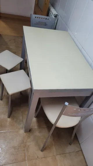Mesa comedor extensible aluminio