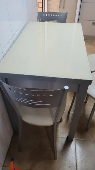 Mesa comedor extensible aluminio