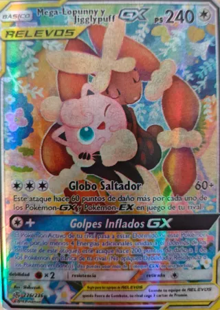 Carta Pokémon Mega-Lopunny y Jigglypuff GX