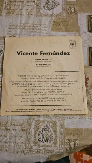 Vinilo Vicente Fernandez Volver Volver CBS