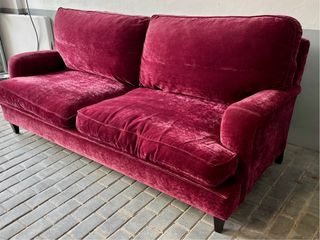 Precioso Sofá 3 plazas terciopelo burdeos