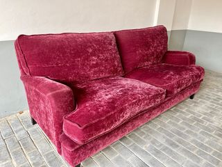Precioso Sofá 3 plazas terciopelo burdeos